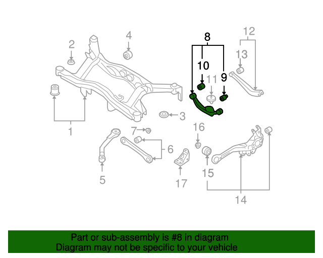 19992009 Subaru Lateral Link Assembly / Rear Suspension Upper