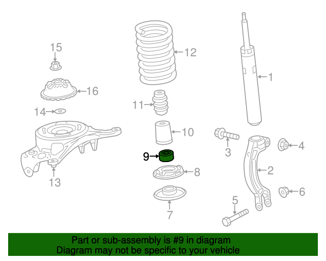 20082023 Audi Suspension Strut Mount Cap 8K0412127 Genuine Audi Parts