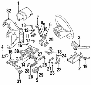 F2TZ3530E - Steering: Upper Shroud for Ford: Bronco, F-150, F-250, F-250 HD, F-350 Image