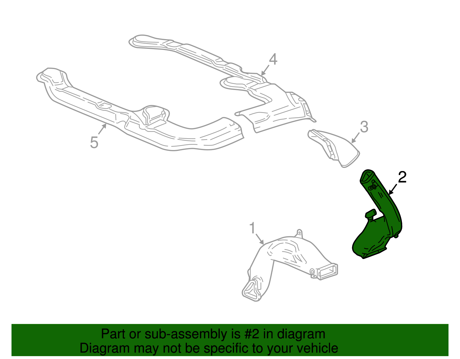 Auxiliary Air Conditioning Air Lower Duct - GM (84308450)