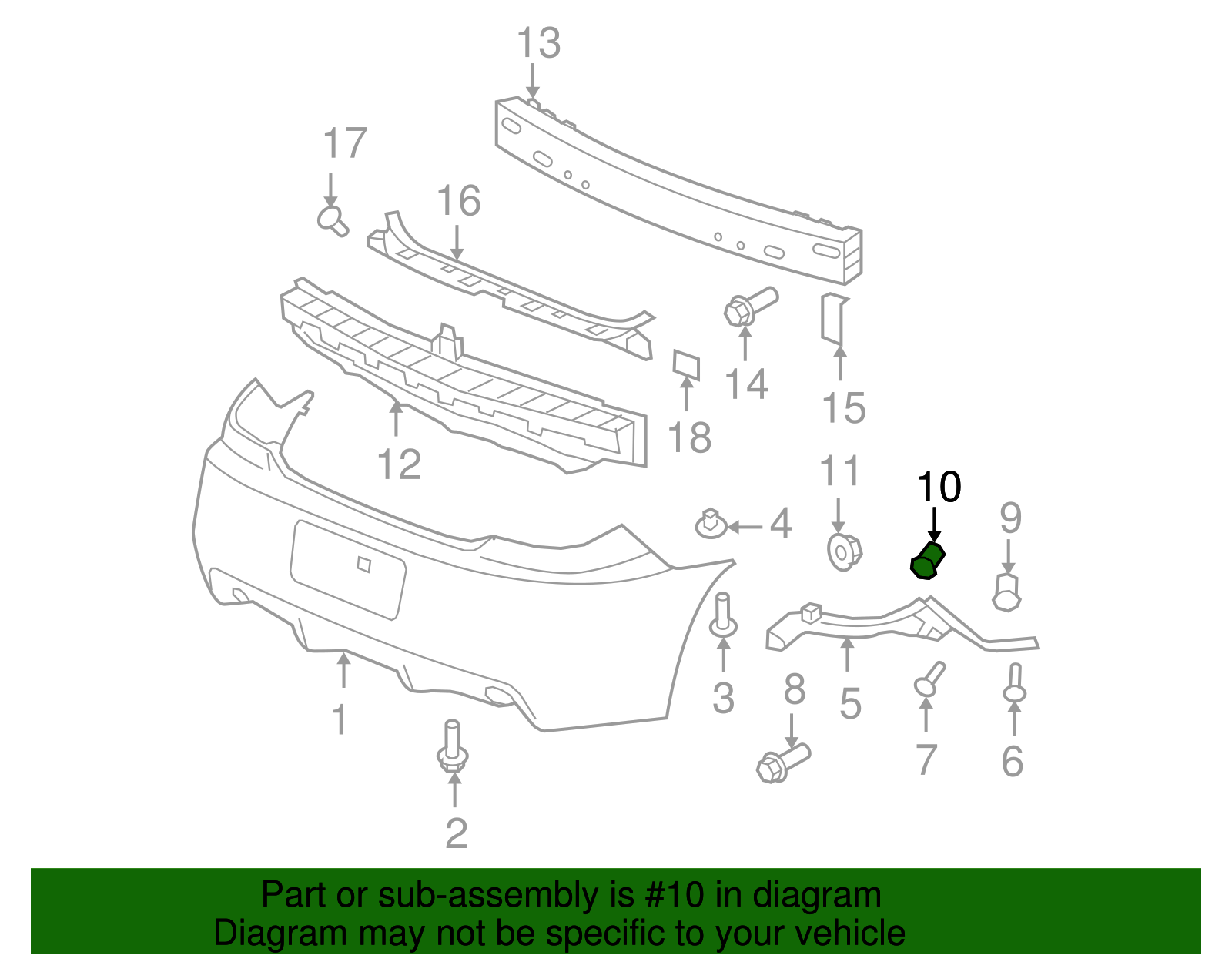 Bumper Cover Nut - GM (11611050)