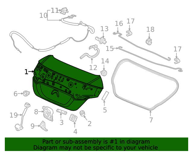 68500TBGA00ZZ Lid, Trunk 20162020 Honda Civic Honda Parts Online