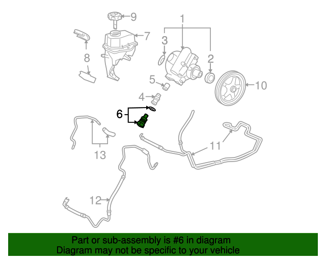 20072008 Saturn Aura Power Steering Pump Fitting 26056498 GM