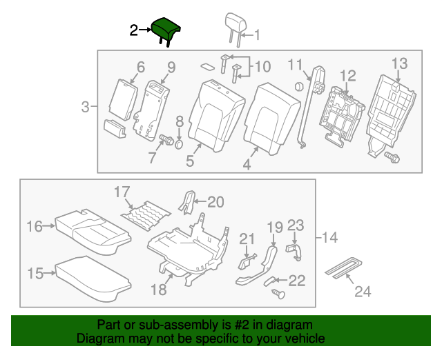 897301U710LAW Headrest, Center 20142015 Kia Sorento Kia.Parts Store