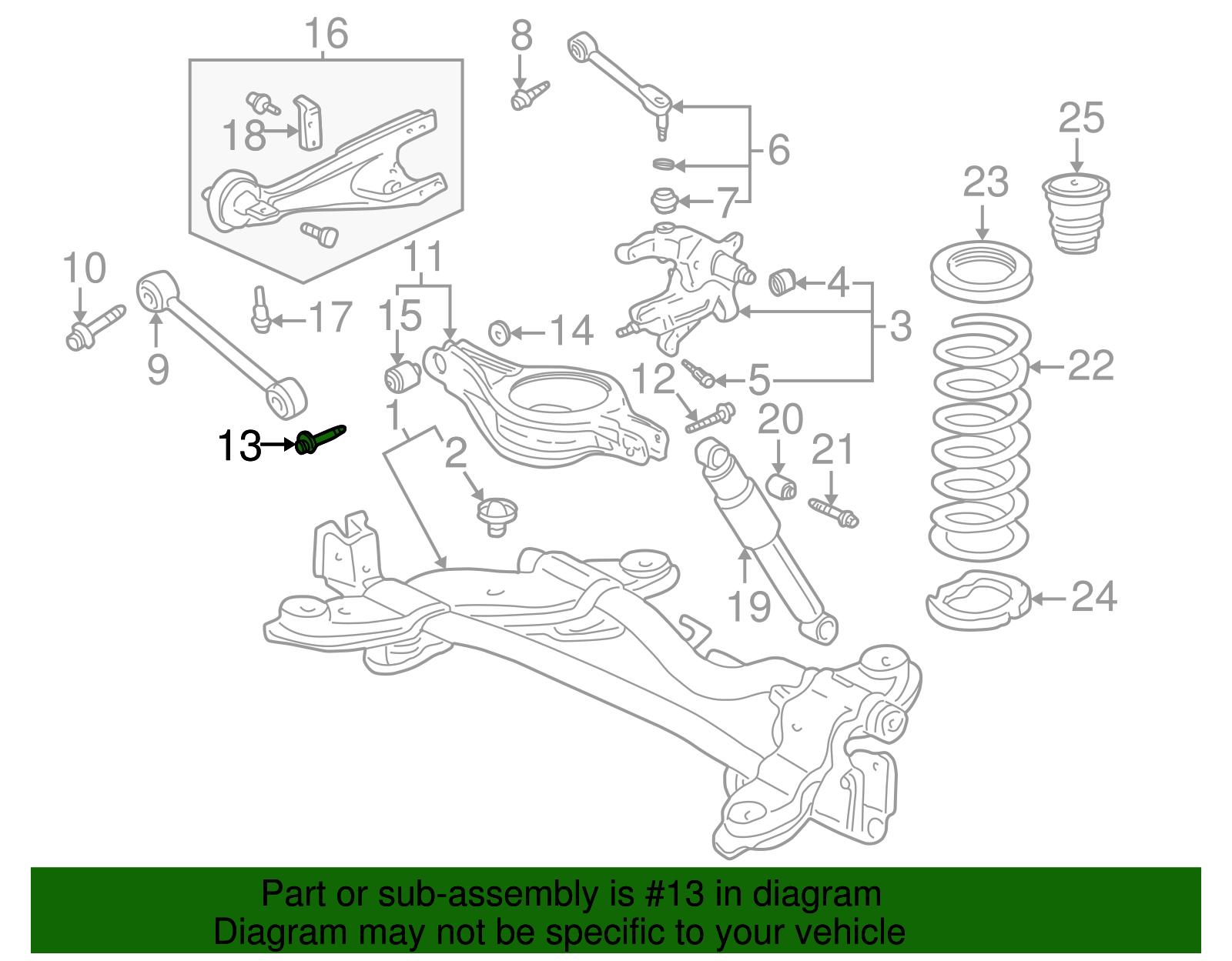 52387-S0X-A01 - Lower Control Arm Adjust Bolt 1999-2008 Honda | Honda ...