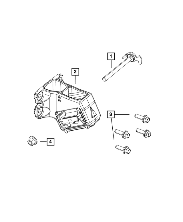 thumbnail image 2 of OEM MOPAR Front Engine Mount – 05-07 Jeep Liberty 2.8L Diesel – 52129374AC 2 of 2