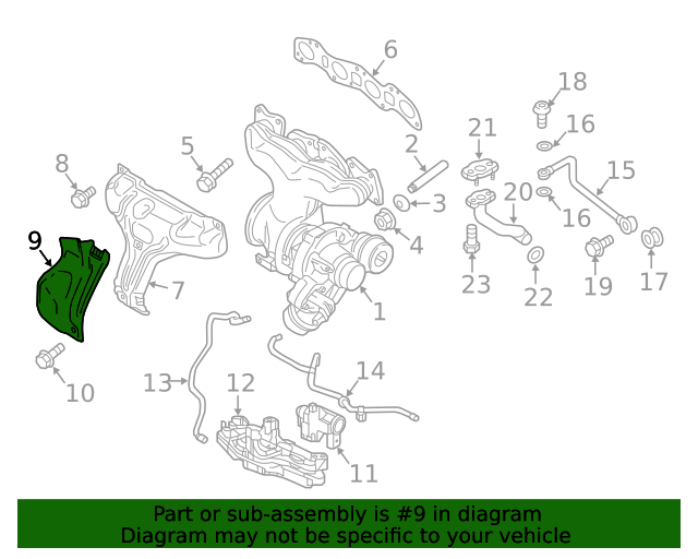 2022-2024 Volvo Turbocharger Mount Heat Shield 31493387 ...
