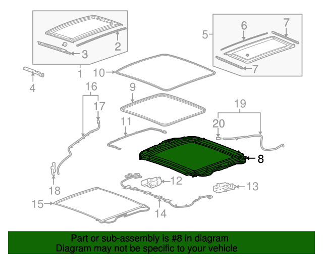 20102013 Buick LaCrosse Sunroof Frame 20774677 GM Parts Online
