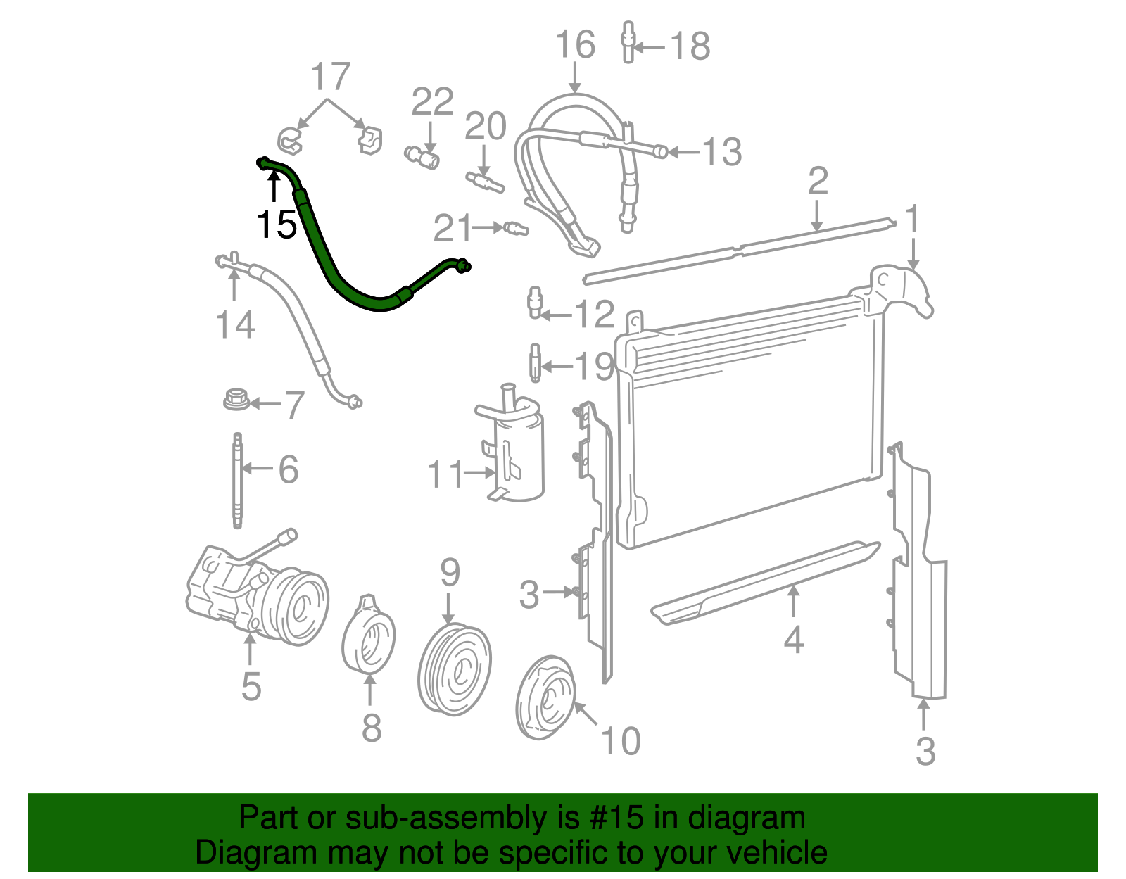 Motorcraft™ A/C Refrigerant Liquid Hose - Ford (YF-2880)
