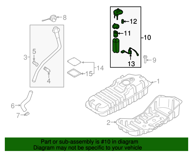 20032004 Kia Sorento 20032004 Kia Sorento Gas 3.5L Fuel Pump Assemby