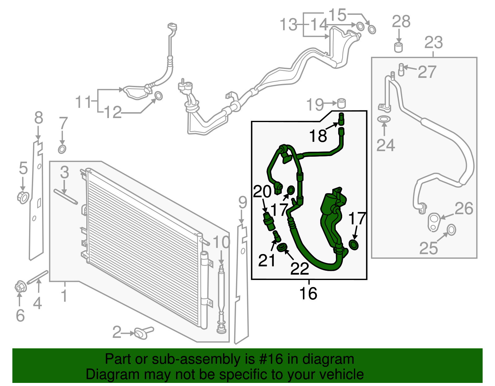 Motorcraft™ A/C Refrigerant Discharge Hose - Ford (YF-37825)