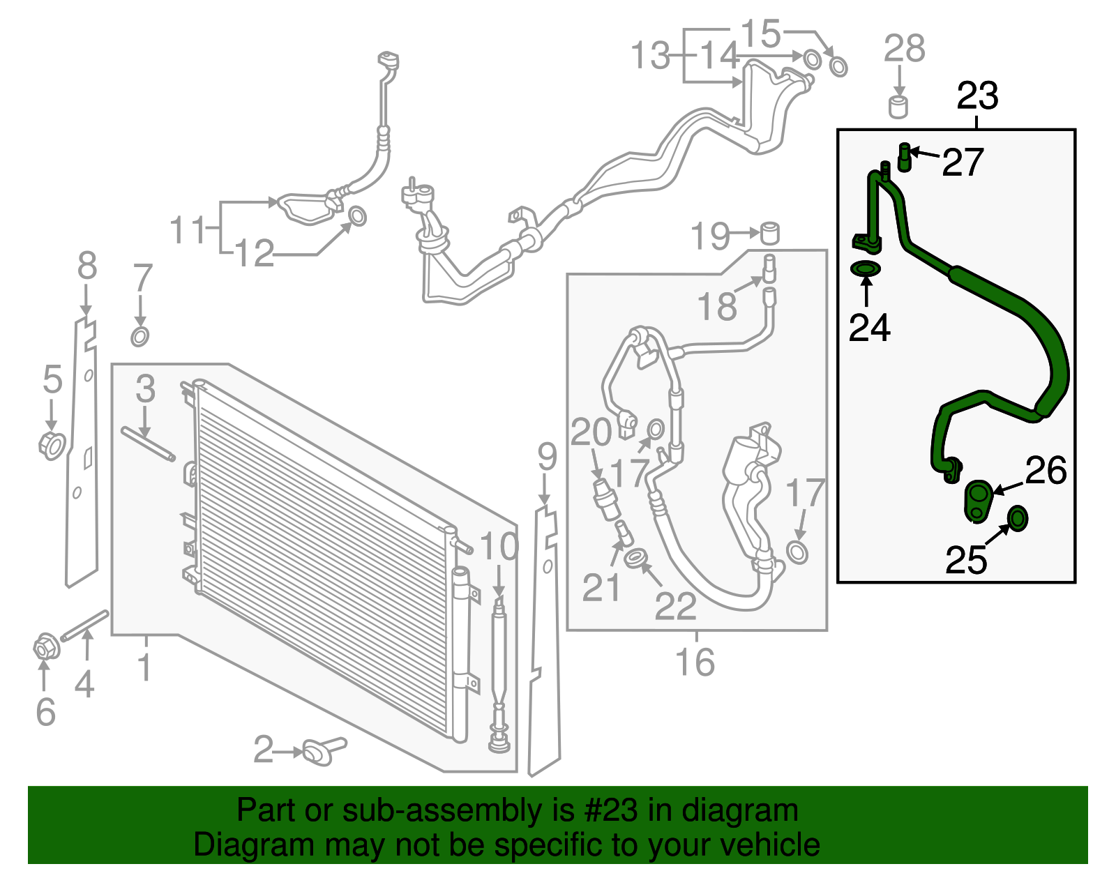 Motorcraft™ A/C Refrigerant Suction Hose - Ford (YF-38123)