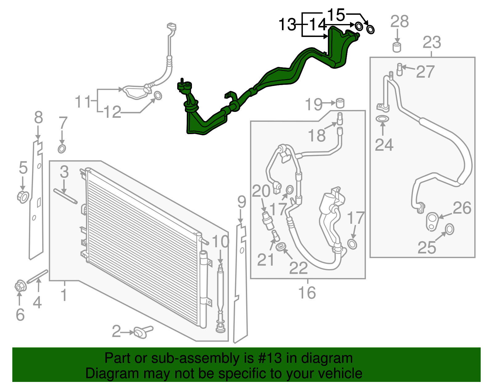 Motorcraft™ Liquid & Suction Hose Assembly - Ford (YF-37636)