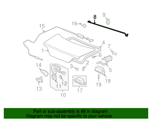 74871S0KA00ZZ Spring, R Trunk Opener 19992003 Acura TL All