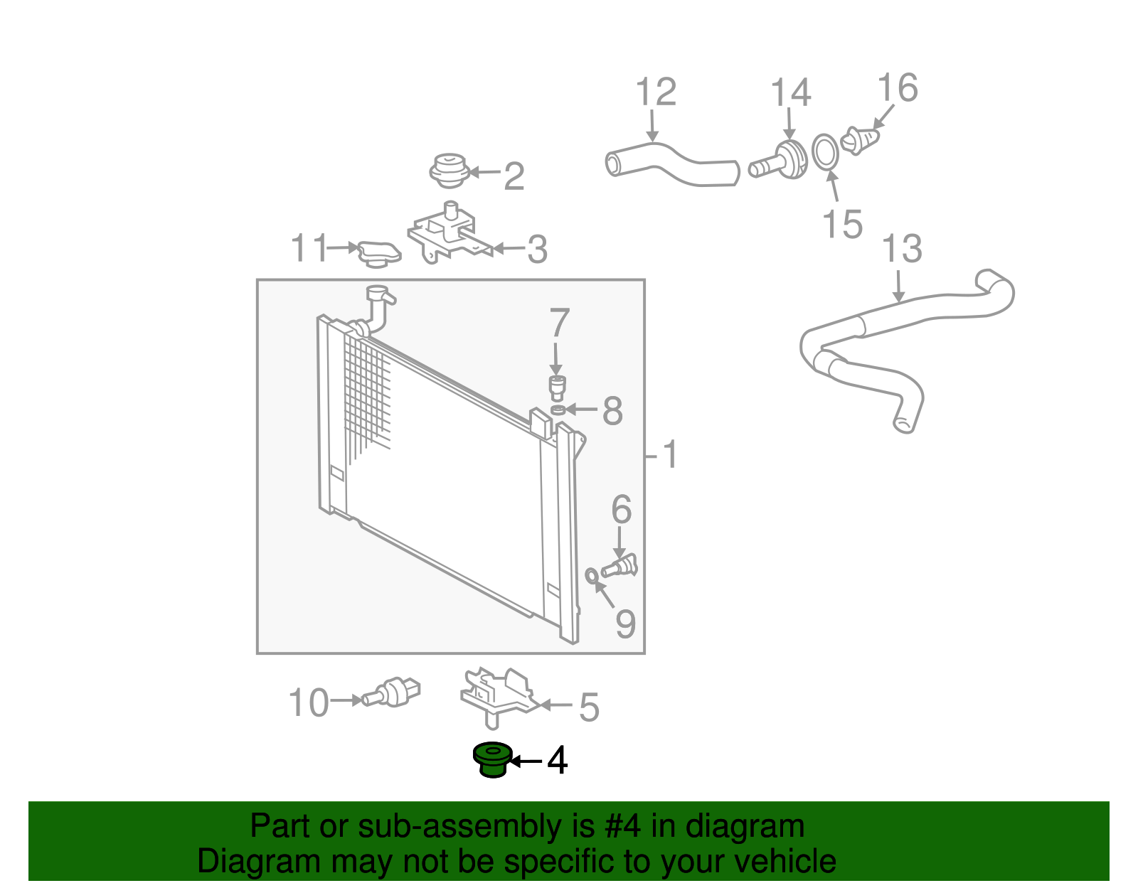 Radiator Assembly Lower Insulator - Scion (90480-40016)