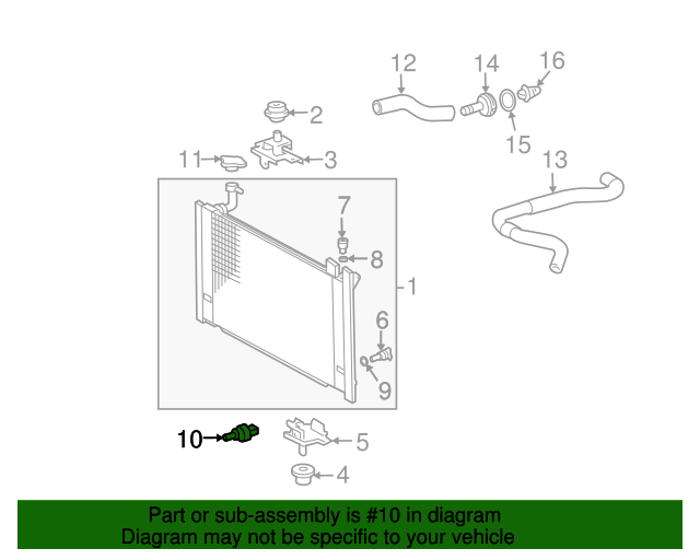 20012009 Toyota Prius Engine Cooling Fan Temperature Switch 89427