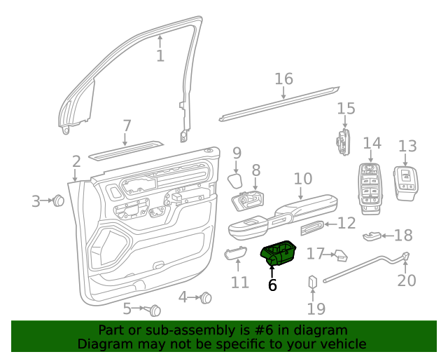 2019 Ram 1500 Cup Holder Driver's Side (LH) 5YK47TX7AC