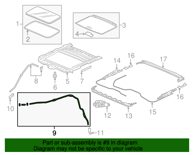 70065TG7A10 Tube, L Rear Drain (Sunroof) 20162021 Honda Pilot