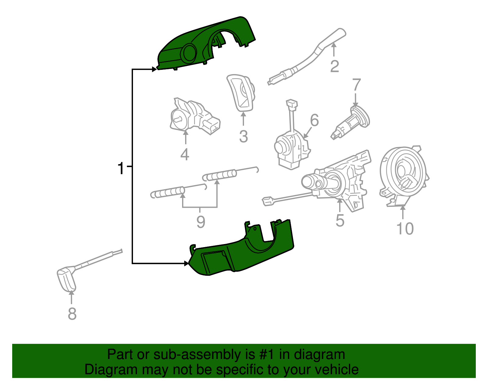 Cover Kit, Strg Col Tr - GM (88963433)