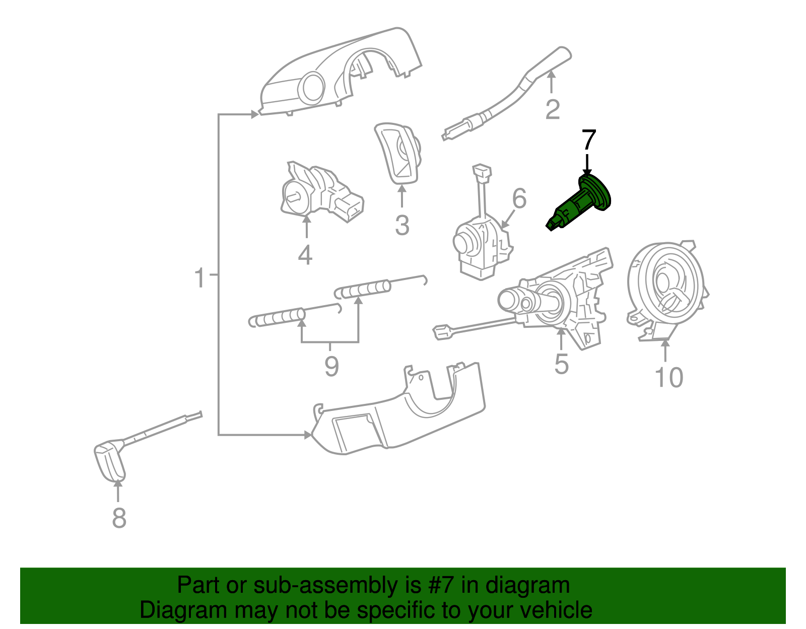 Ignition Lock Cylinder - GM (15794826)