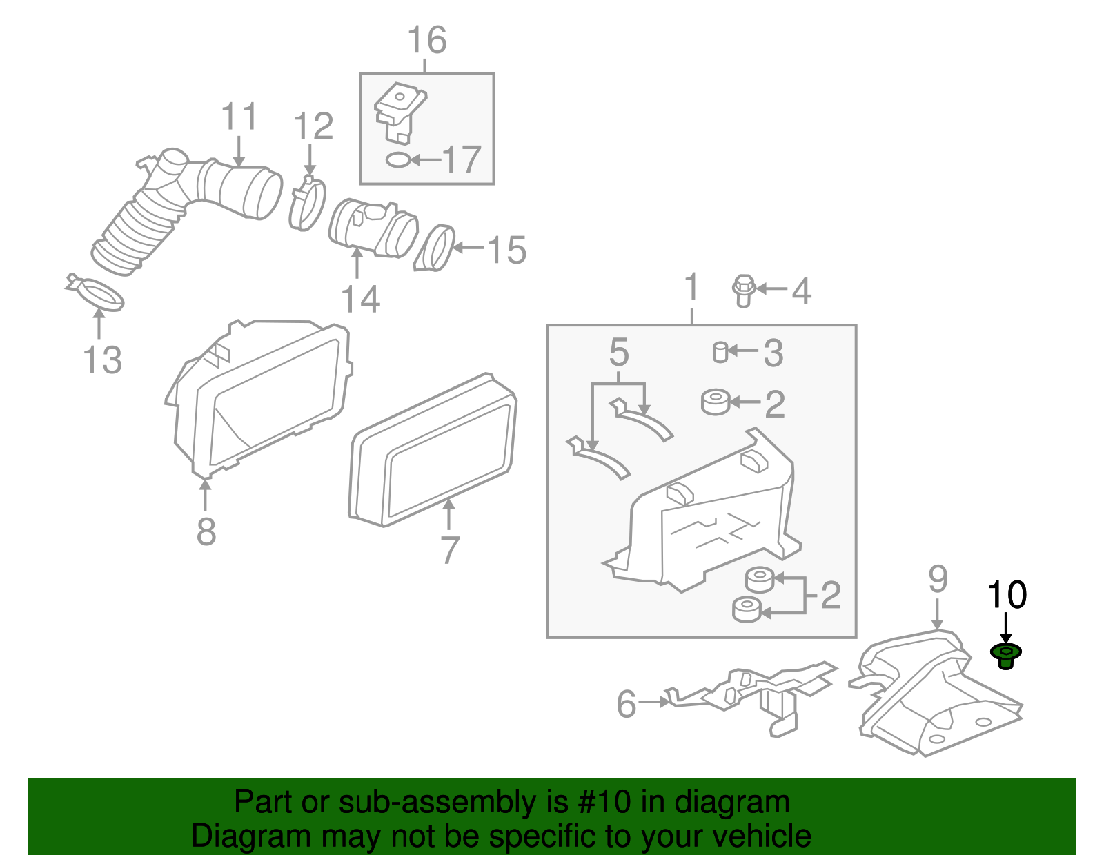 MB938520 Air Inlet Duct Clip 2008-2015 Mitsubishi Lancer | Mitsubishi ...