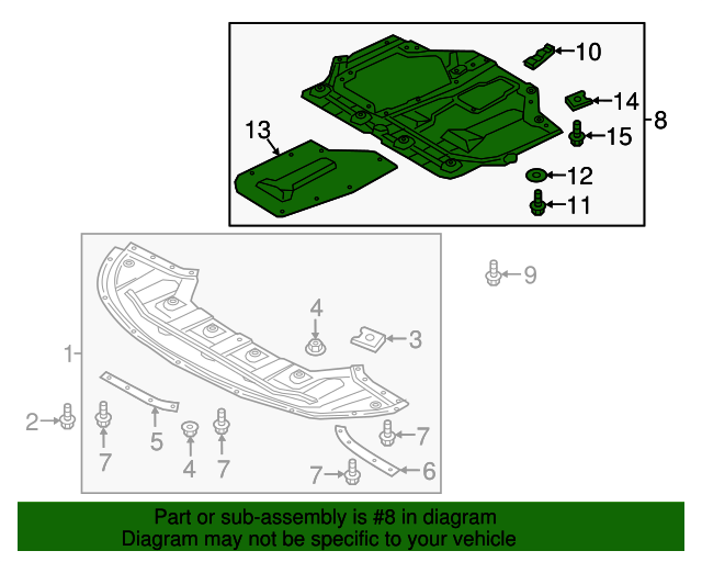 20172020 Kia Optima Under Cover 29130 D4000 QuirkParts