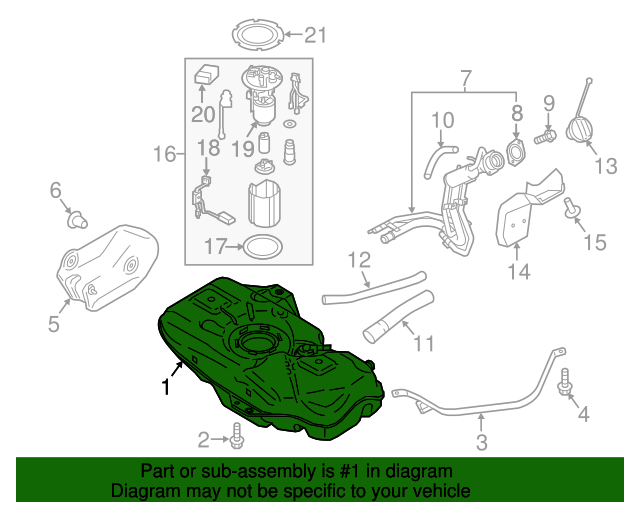 1700B177 Fuel Tank 20142024 Mitsubishi Mirage Mitsubishi Direct Parts