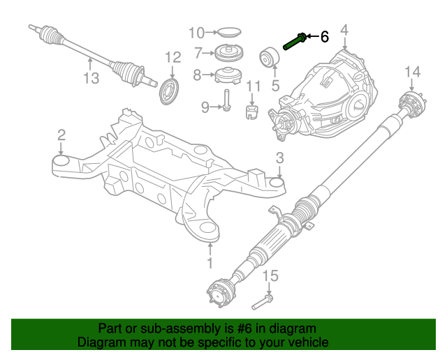 Differential Mount Bolt Mopar (6511173AA) Steve White Parts