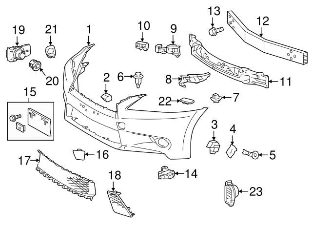 2014-2015 Lexus Bumper Cover 52119-3A962 | Lexus Parts Outlet