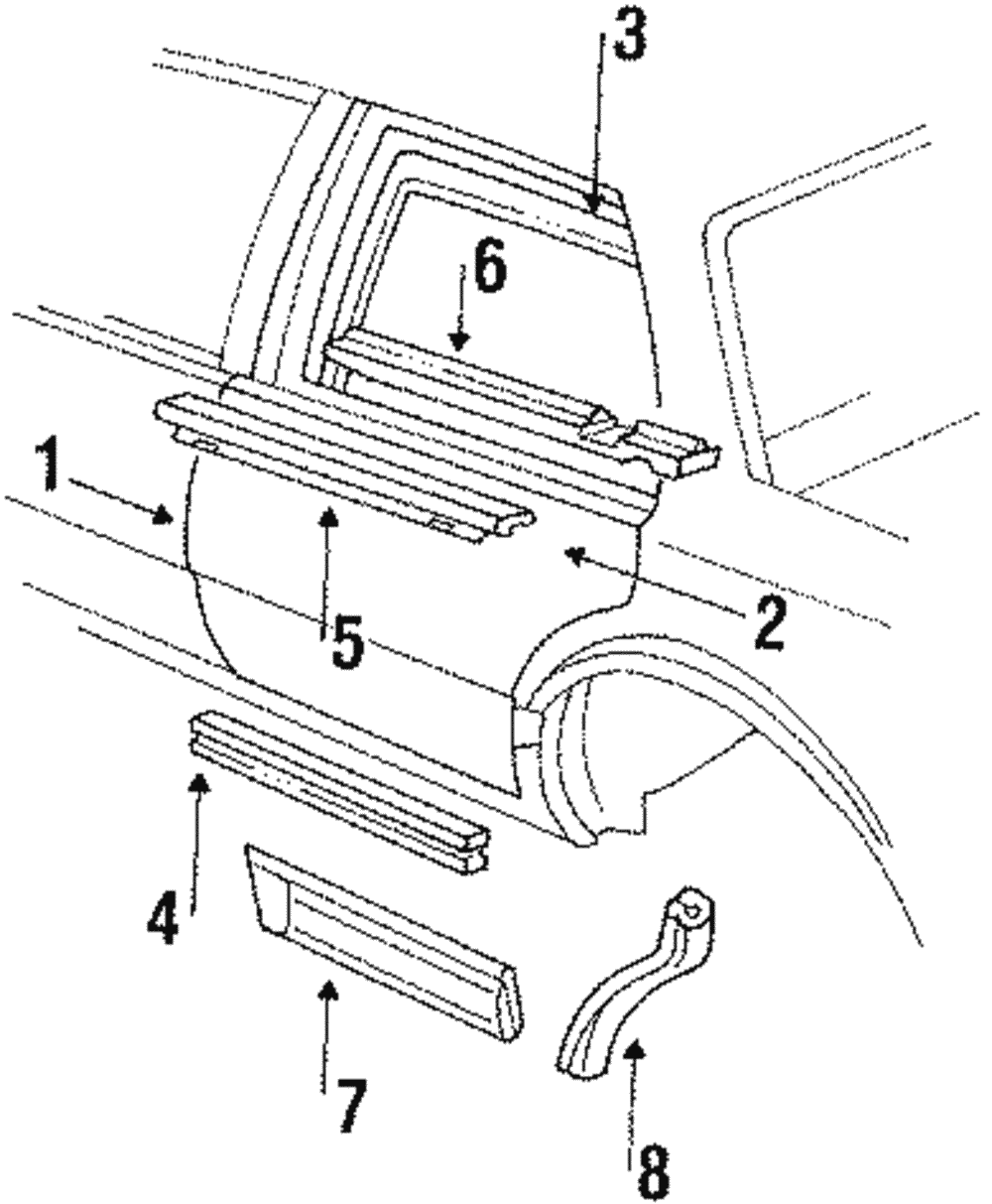 Molding Kit, Rear S/D Center - GM (88891268)