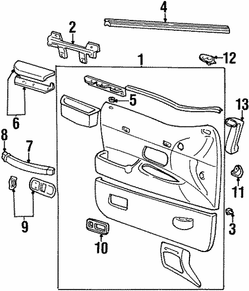 thumbnail image 2 of Front Interior Door Trim Repair Kit For Lincoln Town Car (2003-2011) 2 of 2