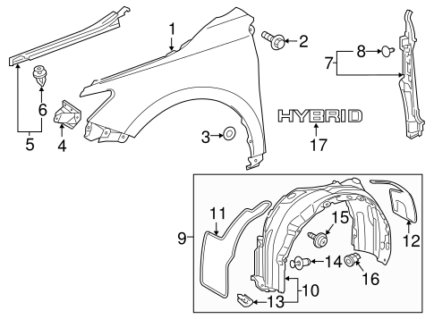 Fender & Components for 2016 Toyota Camry #1