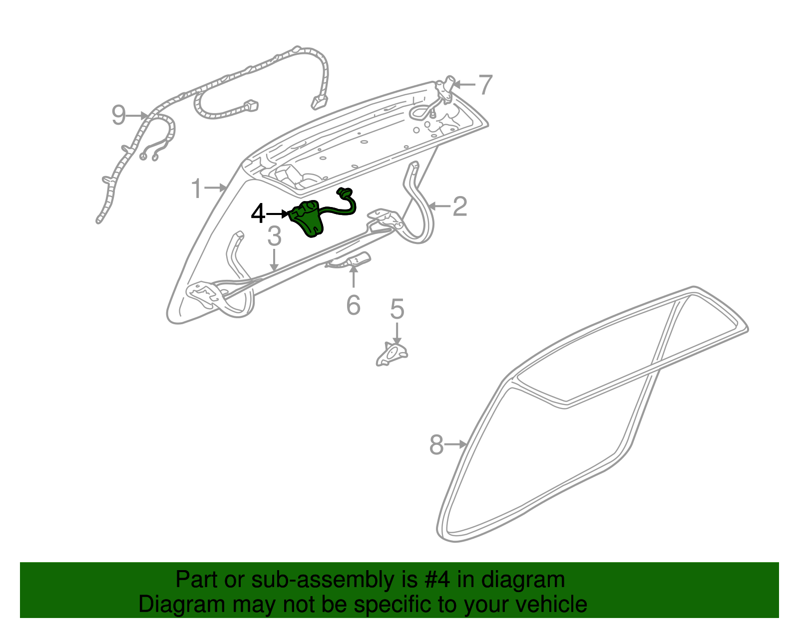 Trunk Lid Pull Down Motor - Buick (25717076)