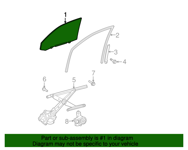 20082013 Toyota Highlander Door Glass 681010E041 OEM Parts Online