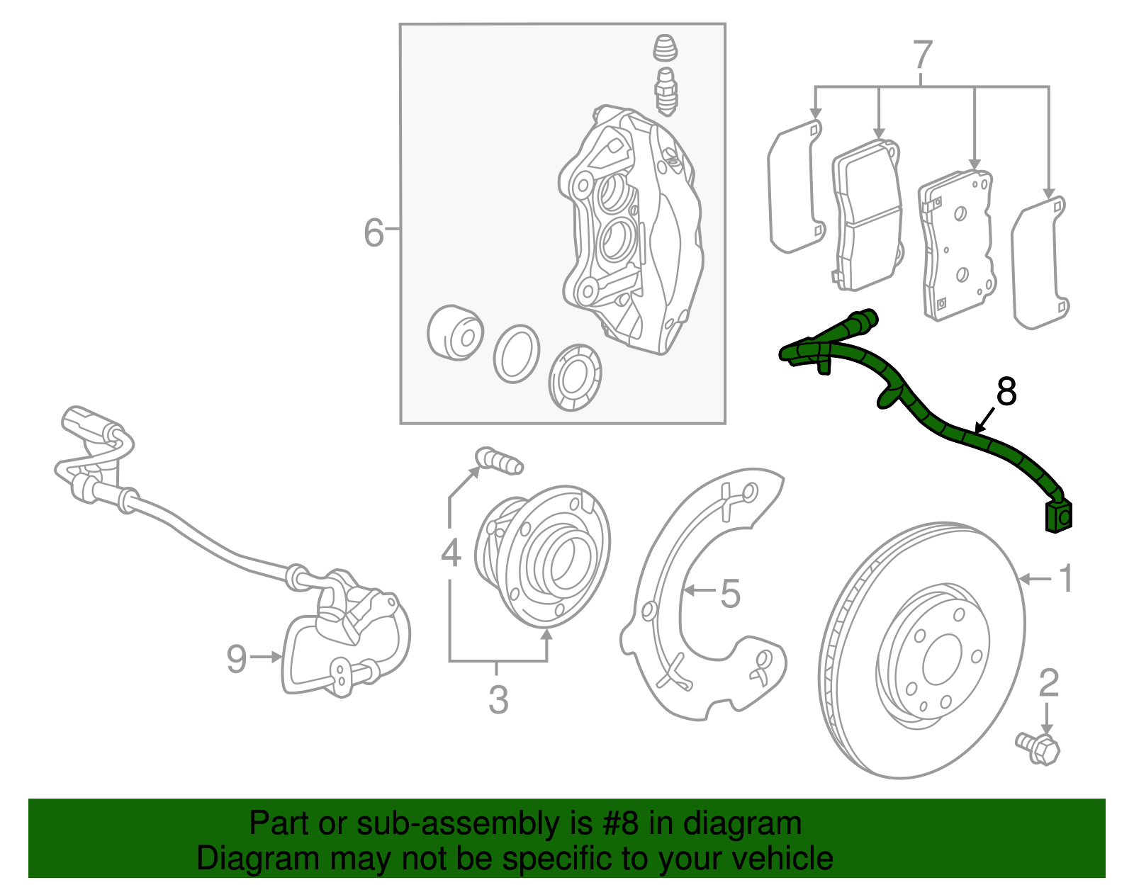 Front Driver Side Hydraulic Brake Hose - GM (84059651)