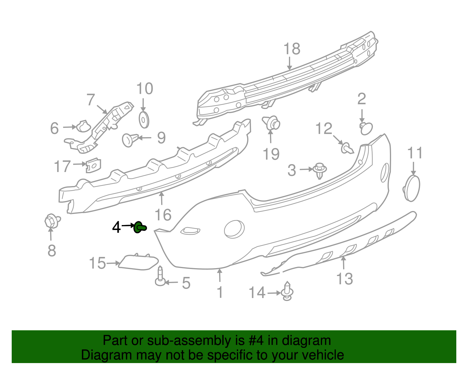 Rear Bumper Fascia Bolt - GM (94520309)