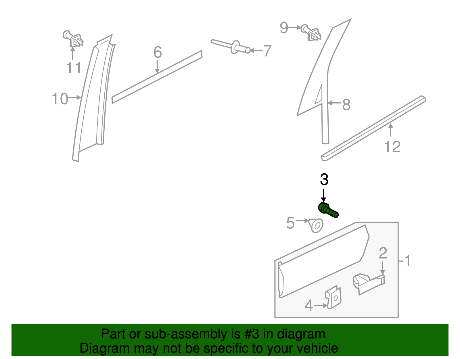 Vent Glass Bolt - Volkswagen (N-106-538-01)