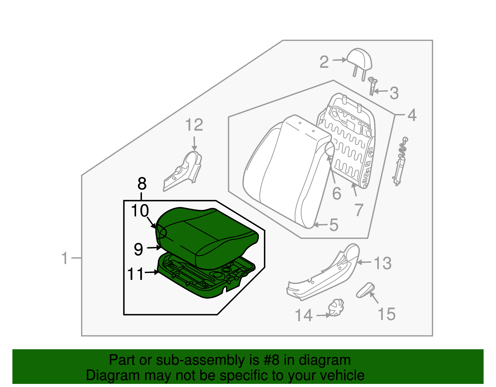 Black Passenger Seat Cushion - GM (96891936)