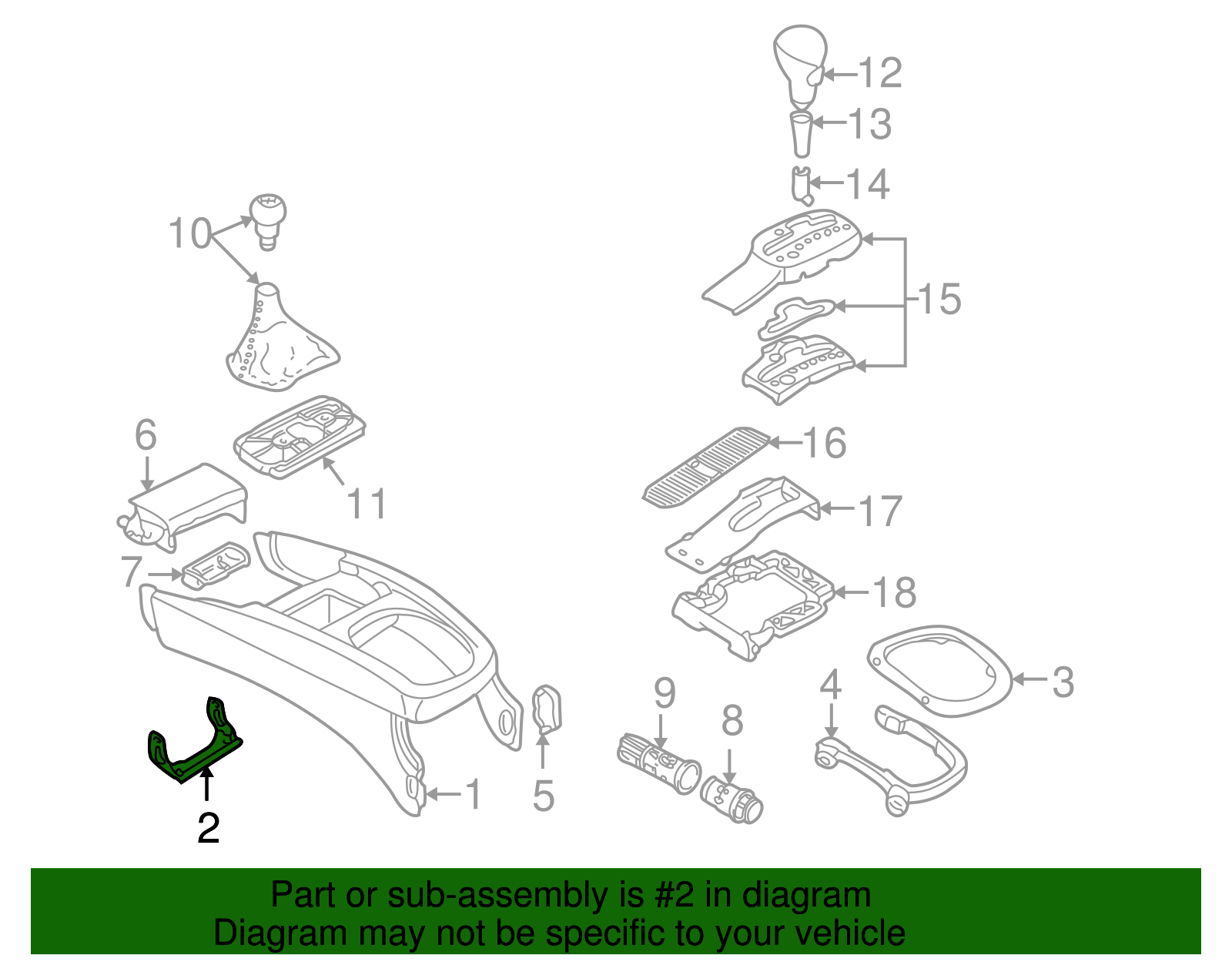 Front Console Bracket - Volkswagen (8D0-863-531-A)