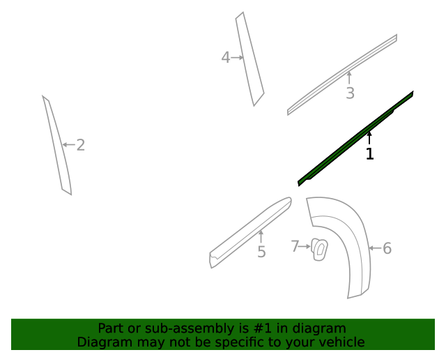 20132019 Nissan Pathfinder Belt Molding Passenger Side (RH) 82820