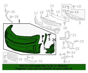 2019-2023 Chevrolet Camaro Front Bumper Cover 84543062 | QuirkParts