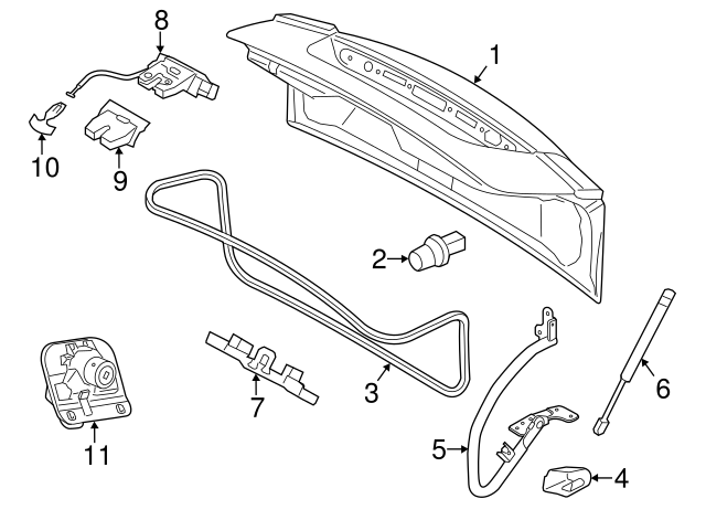 2011-2018 Volvo Deck Lid Hinge Cap - Driver's Side (LH) 31333002 ...