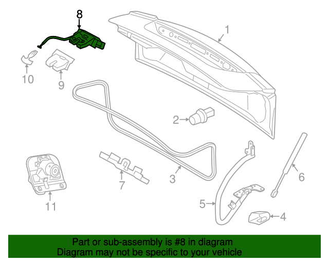 2011-2013 Volvo S60 Trunk Lock Actuator Motor 31335050 | TascaParts.com