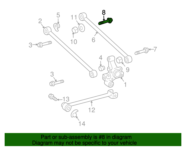 4840948020 Rear Lower Control Arm Bolt 20062008 Lexus RX400h