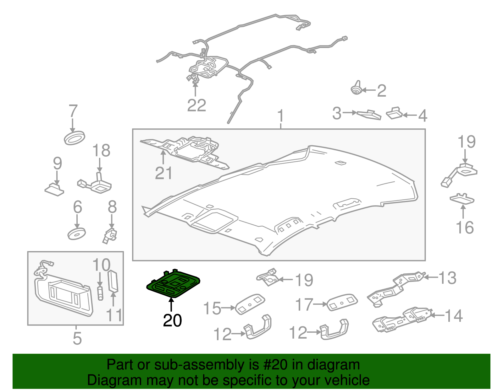 Light Neutral Roof Console - GM (84009579)