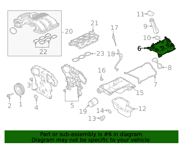 20202023 Nissan Frontier Valve Cover 132649BT0A Nissan Parts Plus