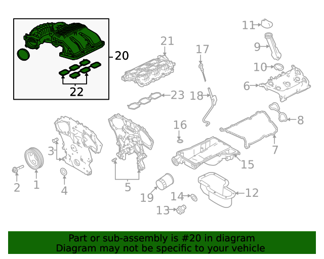 20202022 Nissan Frontier Engine Intake Manifold 140109BT0A Nissan