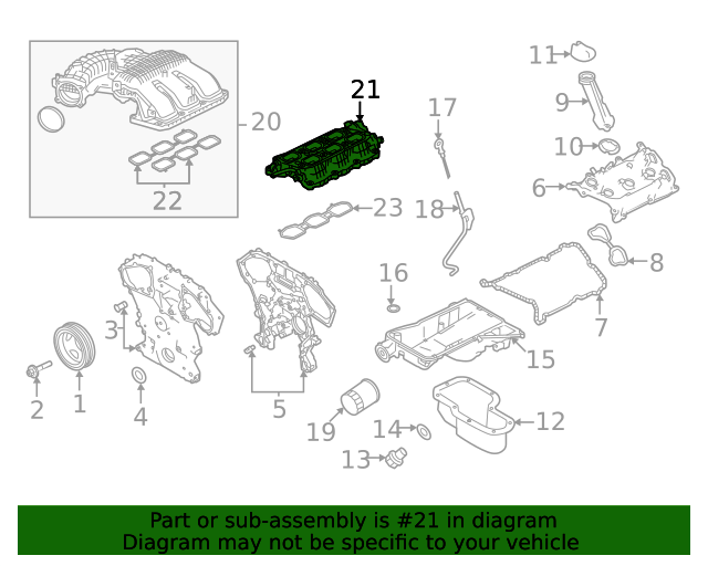 20202022 Nissan Frontier Intake Manifold 140019BT0B Nissan Parts Plus