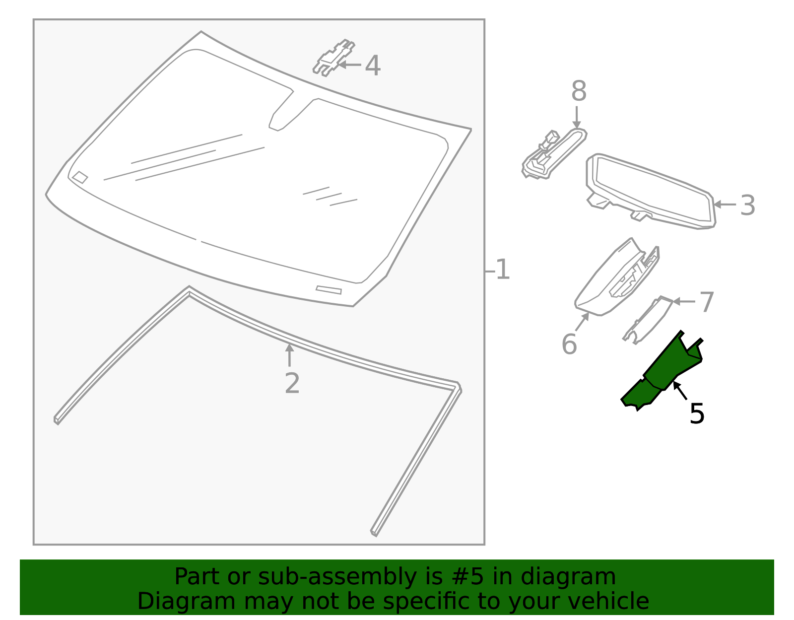 Inside Rearview Mirror Wiring Harness Cover - GM (84398371)