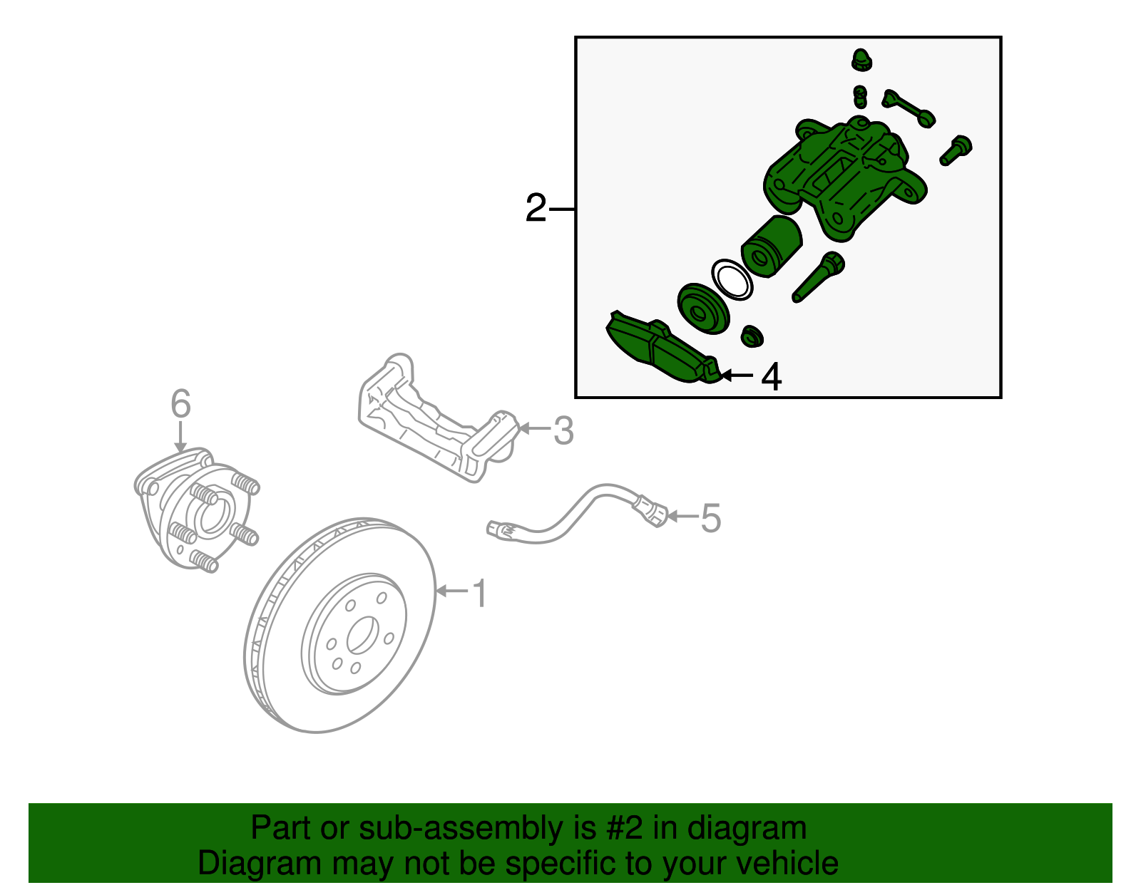 Caliper Kit, Rear Brake - Cadillac (89047677)